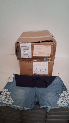 Lot de 40 shorts femme en jean, coloris bleu, différentes ta…