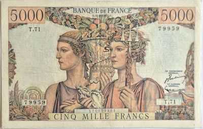 5000 francs Terre et Mer 16/8/1951, TTB+