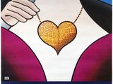 une affiche de film représentant une femme tenant un couteau et un cœur