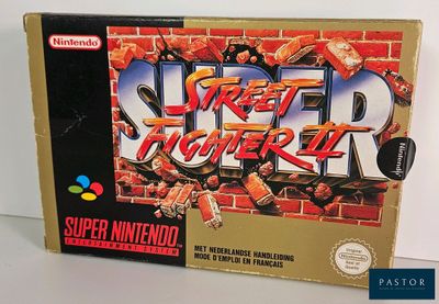 une image d'une boîte du jeu « Street Fighter II » de Nintendo