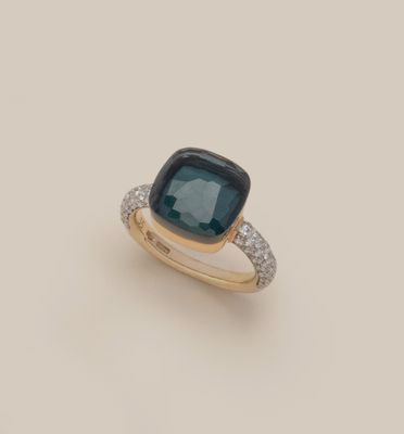 Bague en tourmaline verte et diamant