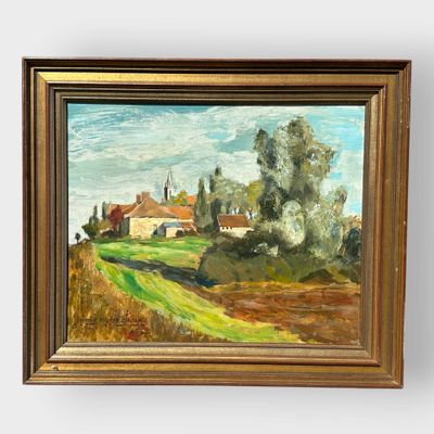 Pierre-Eugène CLAIRIN (1897-1980) Vue de village - 1965 Huil…