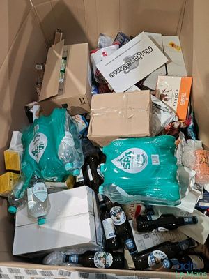 a cardboard box full of various items that are in it
