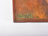 a painting on the wall of a room with a painting on the wall