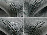 four pictures of a close up of a leather seat with stitching