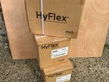 three boxes of hyflex are stacked on top of each other