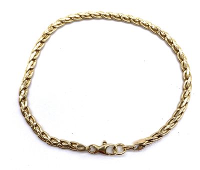 BRACELET en or (750) à mailles plates tressées. - Photo 1