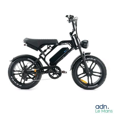 a black bike with a black seat on a white background