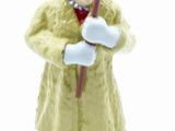 figurine of a woman holding a sign that says ahue ris