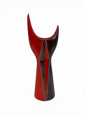 VALLAURIS. VASE à col en forme de croissant Céramique émaill…