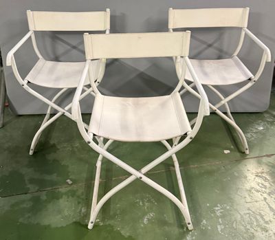 Suite de trois fauteuils style réalisateur pliant. - Photo 1