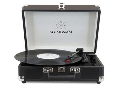 une image représentant une valise contenant un tourne-disque