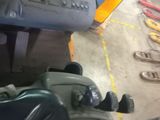a view of the inside of a forklift in a warehouse
