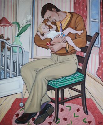 Geneviève VAN DER WIELEN (1954), huile sur toile intitulée L… - Photo 1