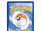 a close up of a card with a pokemon ball on it