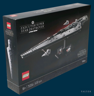 a box with a model of a star destroyer in it