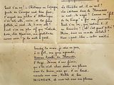 an old letter written in french on a piece of paper