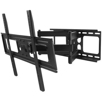 un support mural de télévision noir avec un écran plat dessus