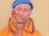 painting of a man with a blue hat and a yellow jacket