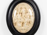 an antique carved ivory plaque depicting the last supper of jesus and the last supper of jesus