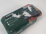 a box of pencils sitting on a white surface