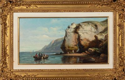 une image représentant un tableau où l'on voit des personnes dans un bateau sur un plan d'eau