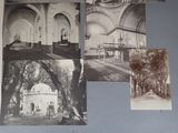 many old photos of a church in the middle of the day