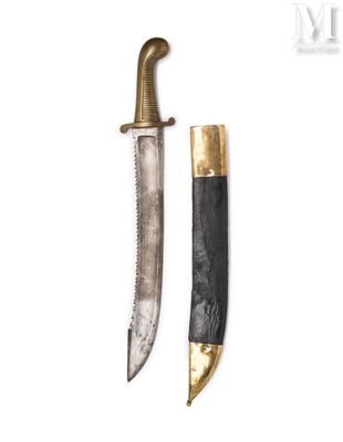 two knives with gold and black handles on a white background