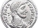 a close up of a coin with a man ' s face on it