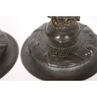 CAIN Auguste. (1821-1894). « Paire de petits chandeliers, hé… (photo 4)