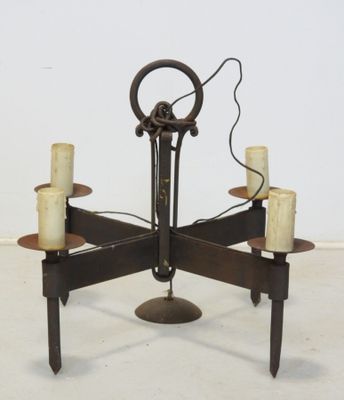 a candle holder that has candles on it