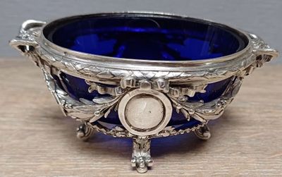 Salière de forme ovale en argent massif poinçon Minerve 1°ti…