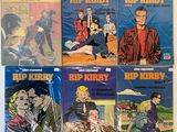 six books of rip kirby comics on a white surface