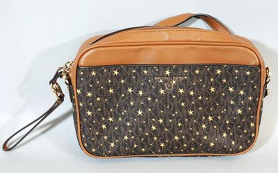 MICKAEL KORS Sac a bandoulière en toile et cuir marron et dé…