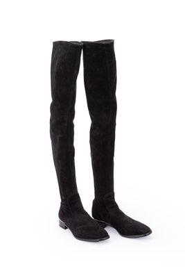 Louis VUITTON - Paire de cuissardes en agneau velours noir z…