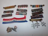 a lot of different items that are laying out on the table