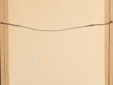 an image of a painting of a bird on a wire in front of a white wall