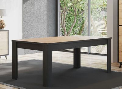 Table salle à manger TYFTA décor naturel et gris foncé, dime…