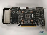a close up of a video card on a white surface