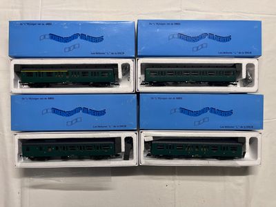 HO –TREINSHOP OLAERTS Belgique – Lot de 4 voitures voyageurs type L de - Photo 1