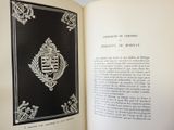 an open book with a black and white design on it