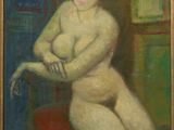 l'image d'un tableau représentant une femme nue assise sur une chaise