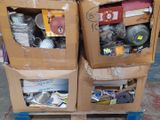 two cardboard boxes stacked on top of each other on a pallet