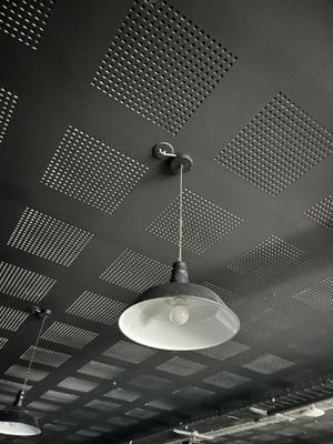a light that is hanging from the ceiling in the room