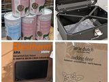 plusieurs photos d'objets divers, notamment un téléviseur, un carton et une boîte de nourriture
