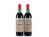 deux bouteilles de vin rouge posées l'une à côté de l'autre sur une surface blanche