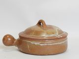 an image of a brown pot with a lid on a white background