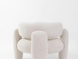 an image of a white chair with two legs and a foot rest