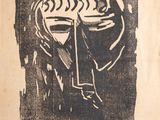un dessin en noir et blanc représentant le visage d'une femme sur une feuille de papier