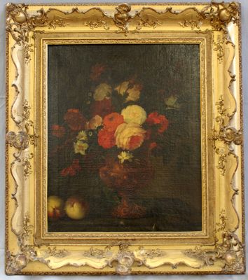 Ecole Hollandaise du XVII° Bouquet de fleurs dans un vase Mé…